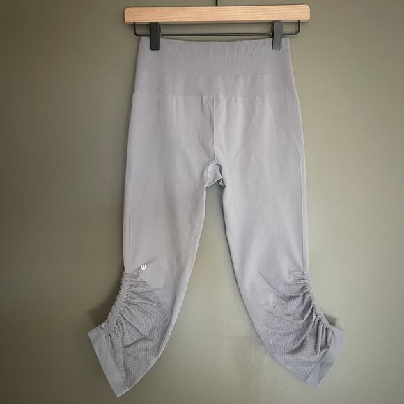 Lululemon Flow & Go Crop Battleship Grey Sz 6 High Waisted Leggings Gym Workout - Picture 15 of 16